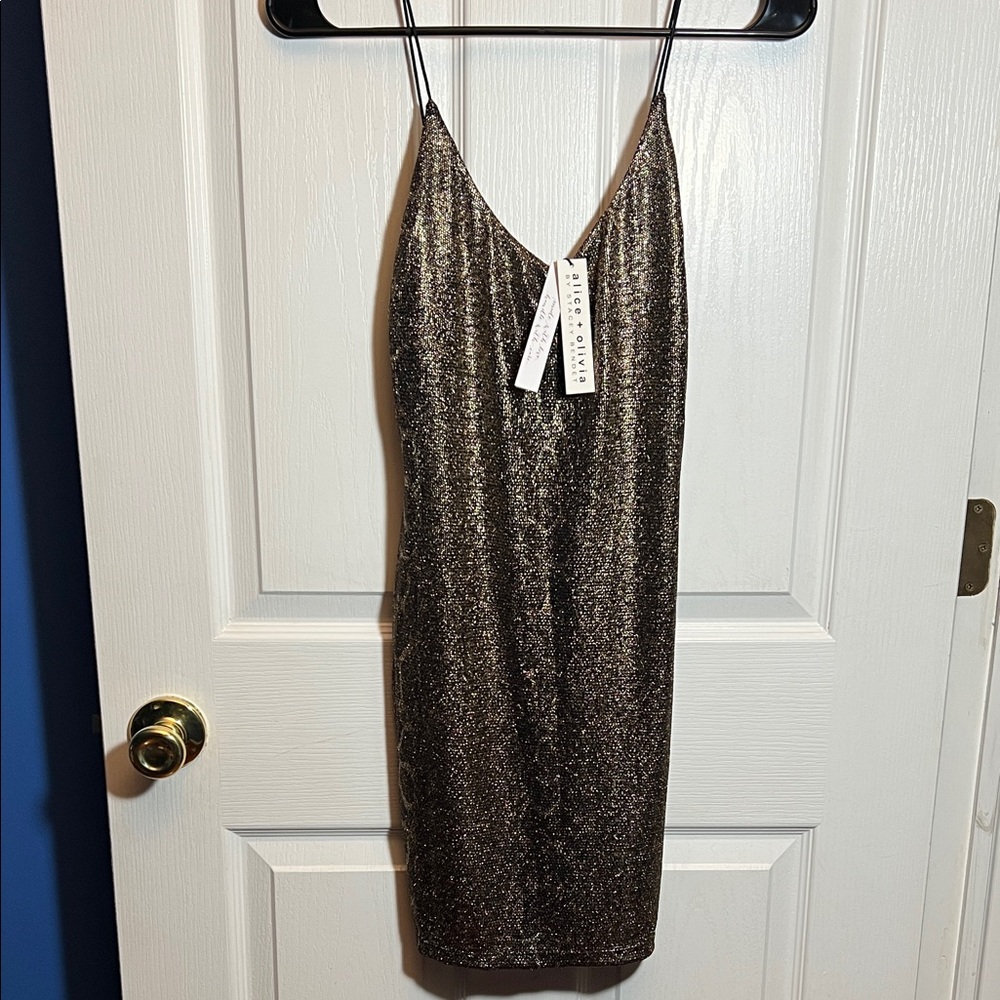 Alice + Olivia Delora Snake Skin Mini Dress - Picture 5 of 8